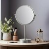 Kibi Circular Free Standing Magnifying Make Up Mirror - Brushed Nickel KMM103BN